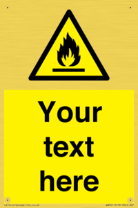 Custom flammable sign